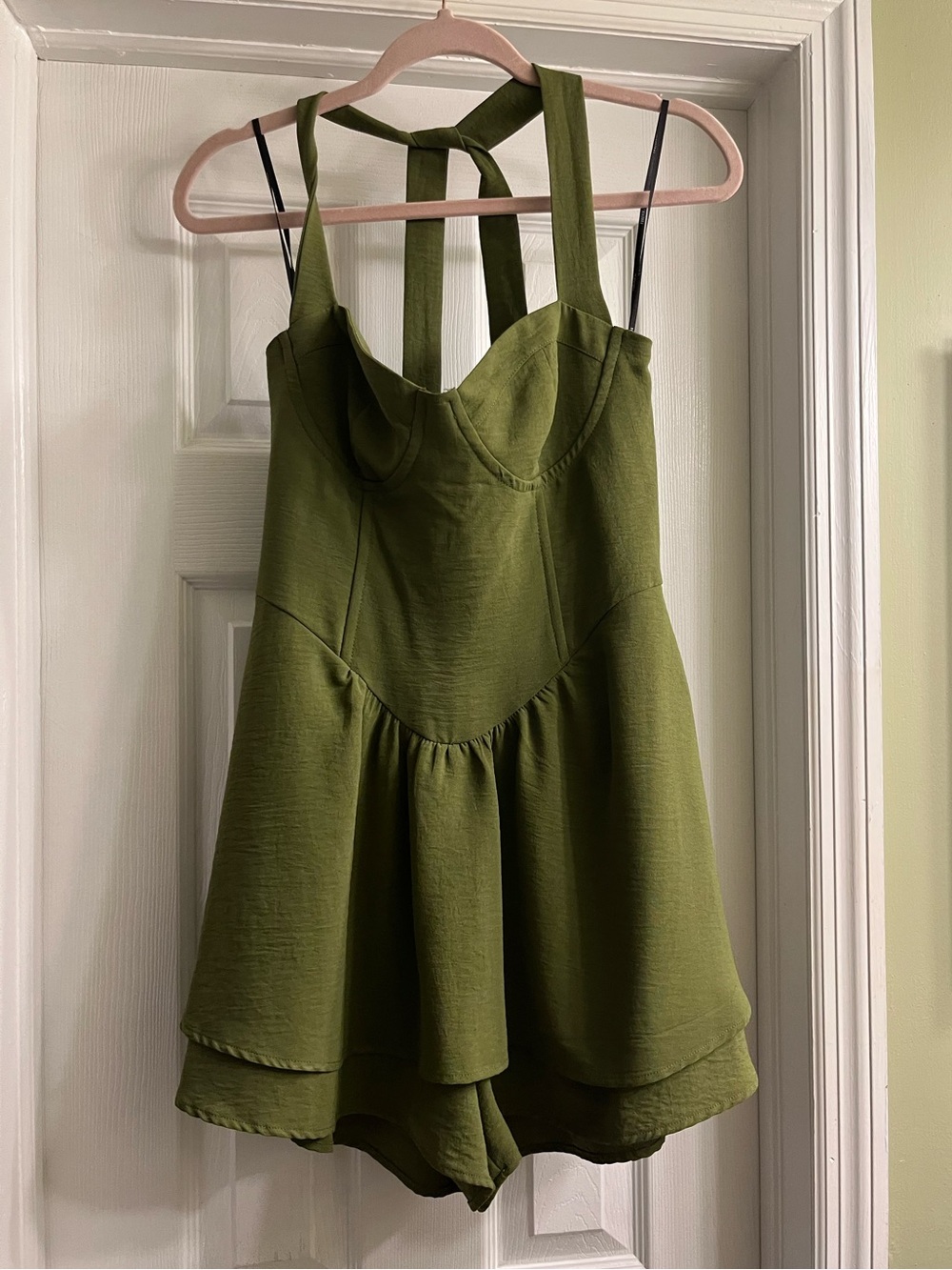 Forever 21 Olive Green Strappy Romper